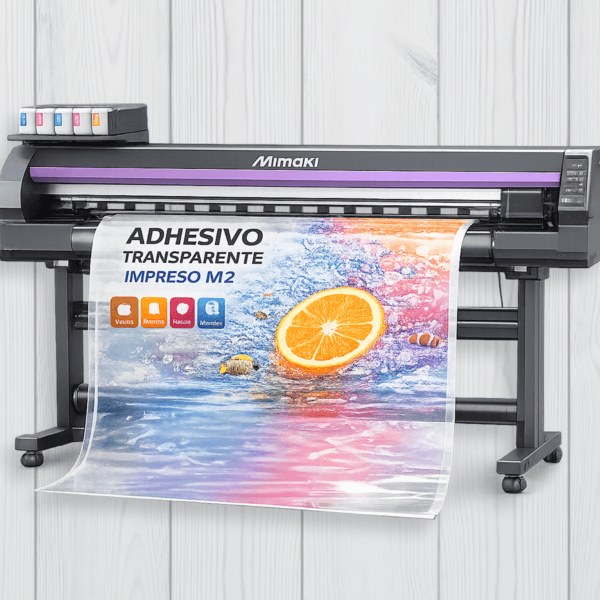 adhesivo transparente impreso m2