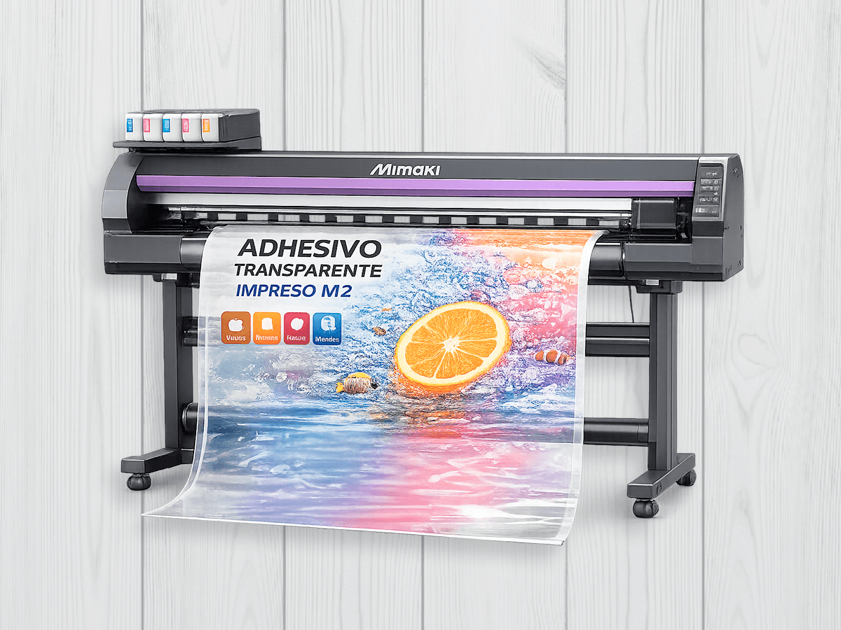 adhesivo transparente impreso m2