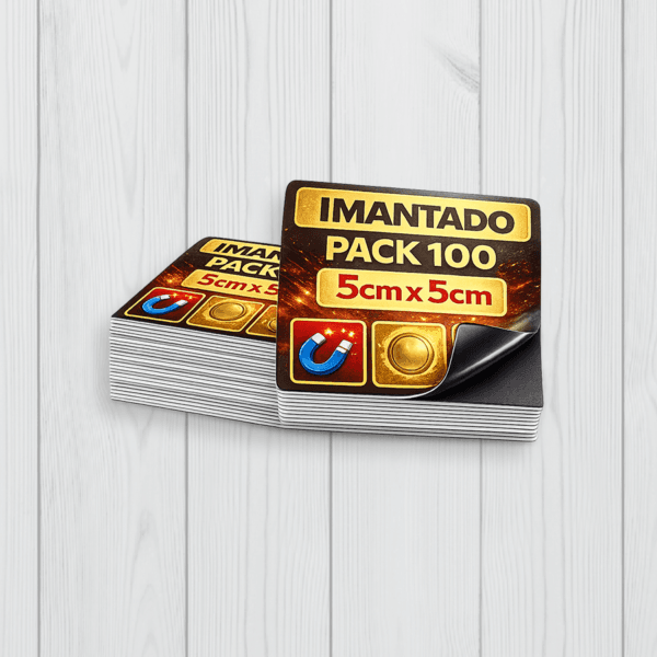 pack 100 imantados de 5cm x 5 cm cuadrados
