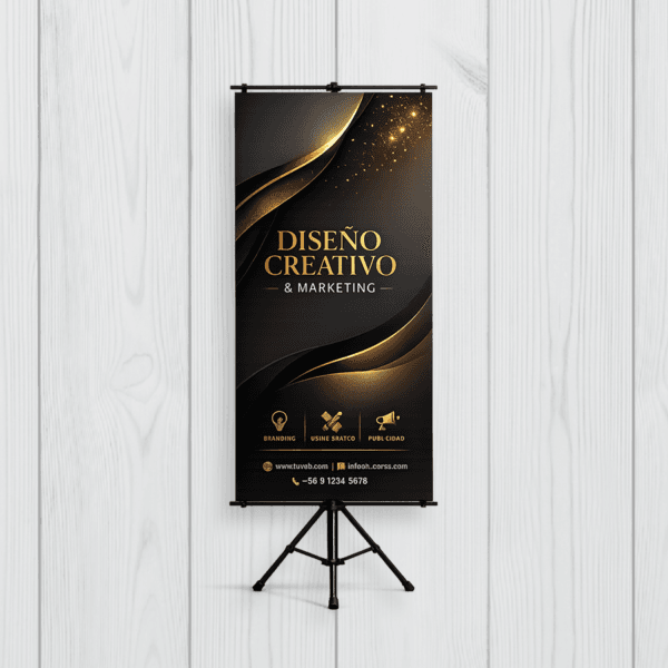 pendón atril trípode 80×180 cm – pvc 13oz