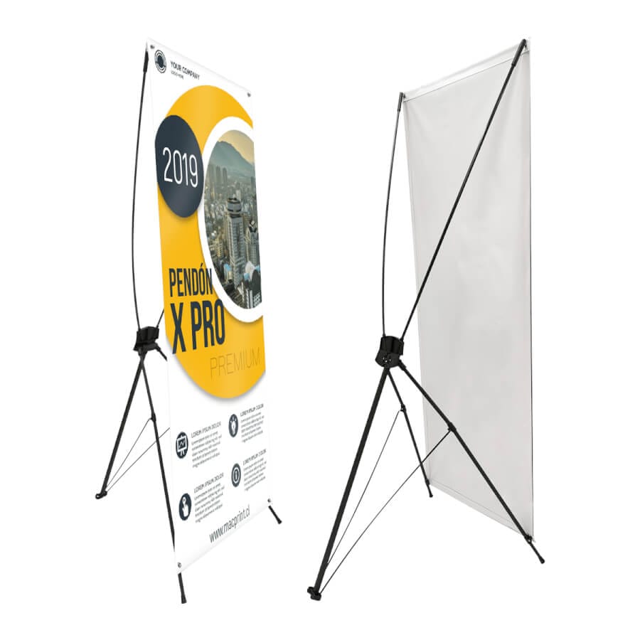 pendón tela pvc 13oz 60x160 cm modelo x