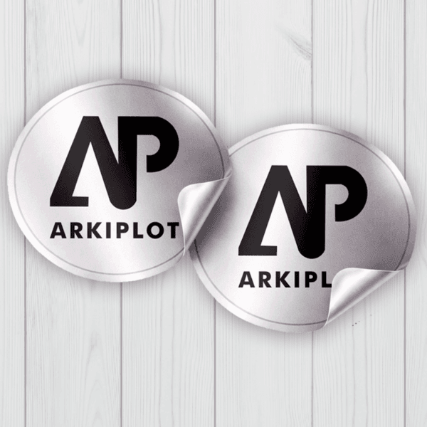 stickers circular impreso uv plateado