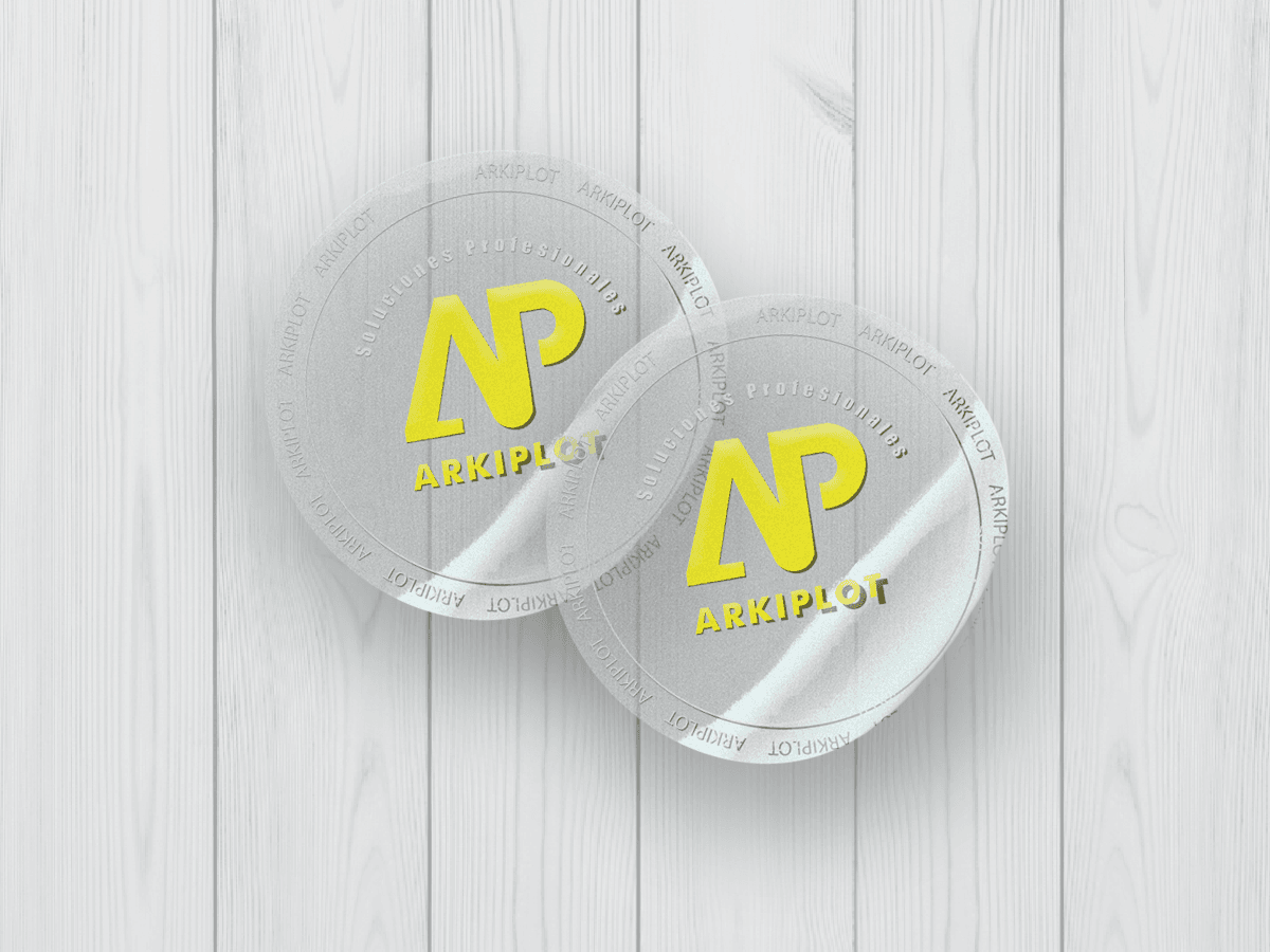 stickers circular transparente impreso