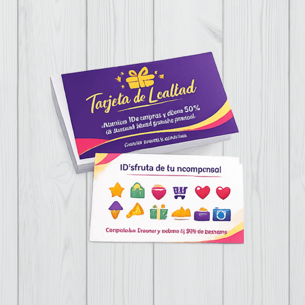 tarjeta de fidelización opalina lisa