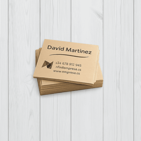 tarjetas de visita cuadradas kraft