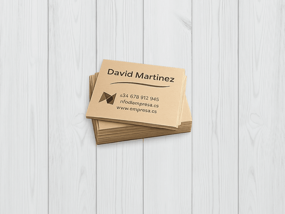 tarjetas de visita cuadradas kraft